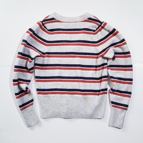 MADEWELL Striped Westgate V-Neck Sweater S - Picture 7 of 12